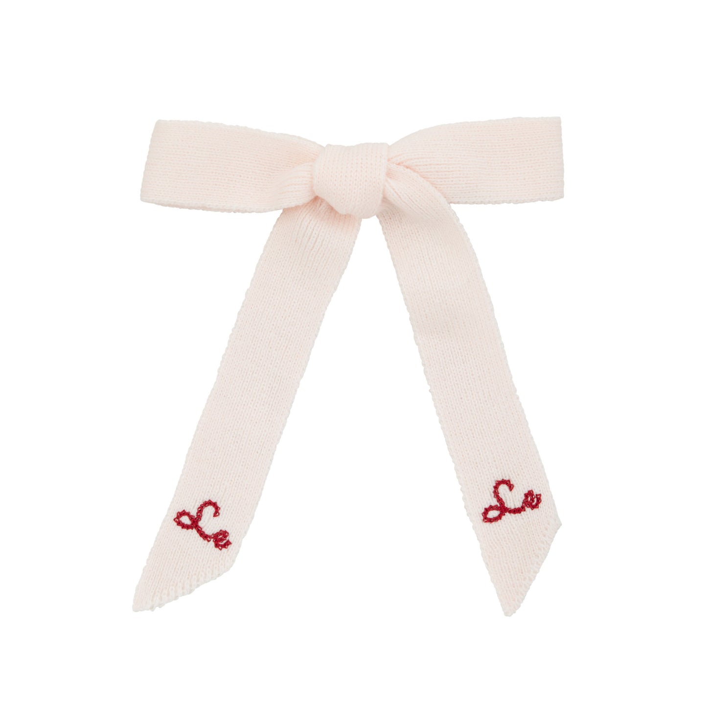 Soft knit embroidered bows