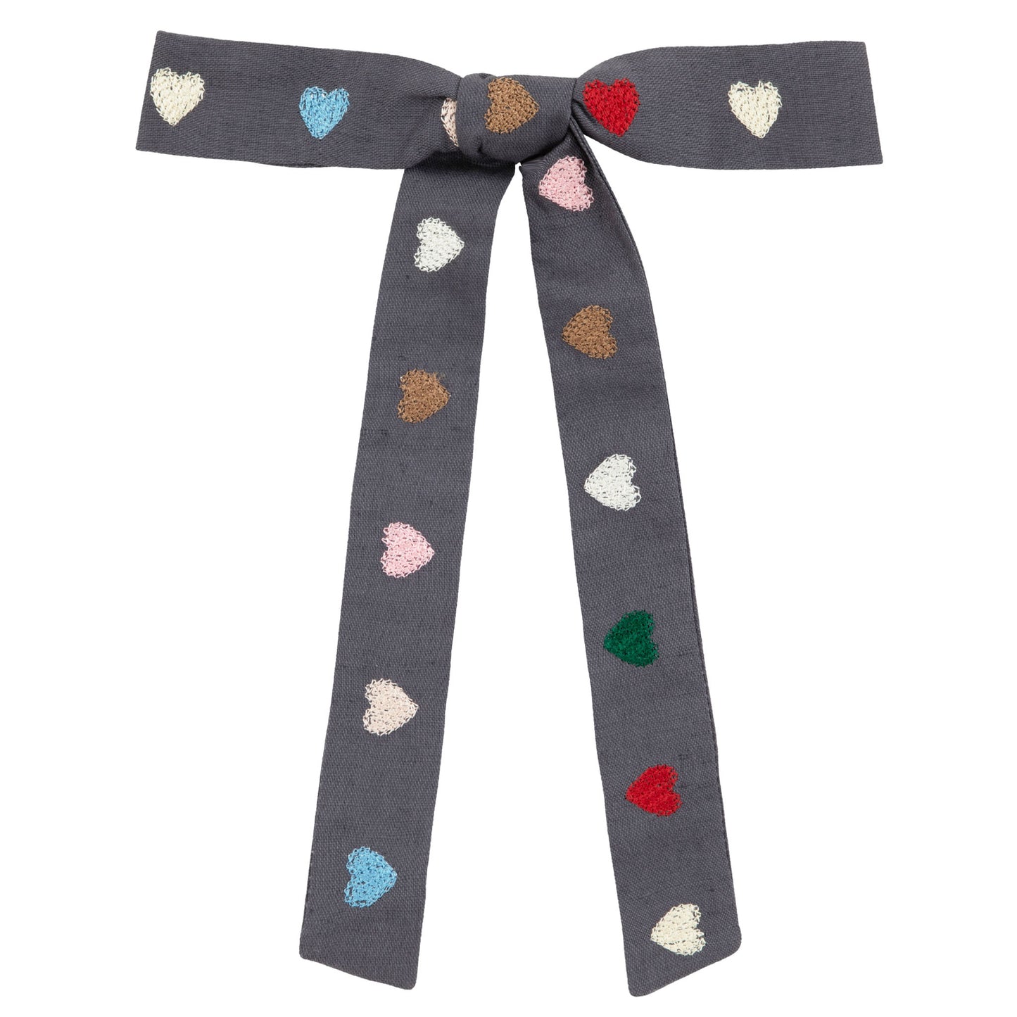 Heart embroidered bow