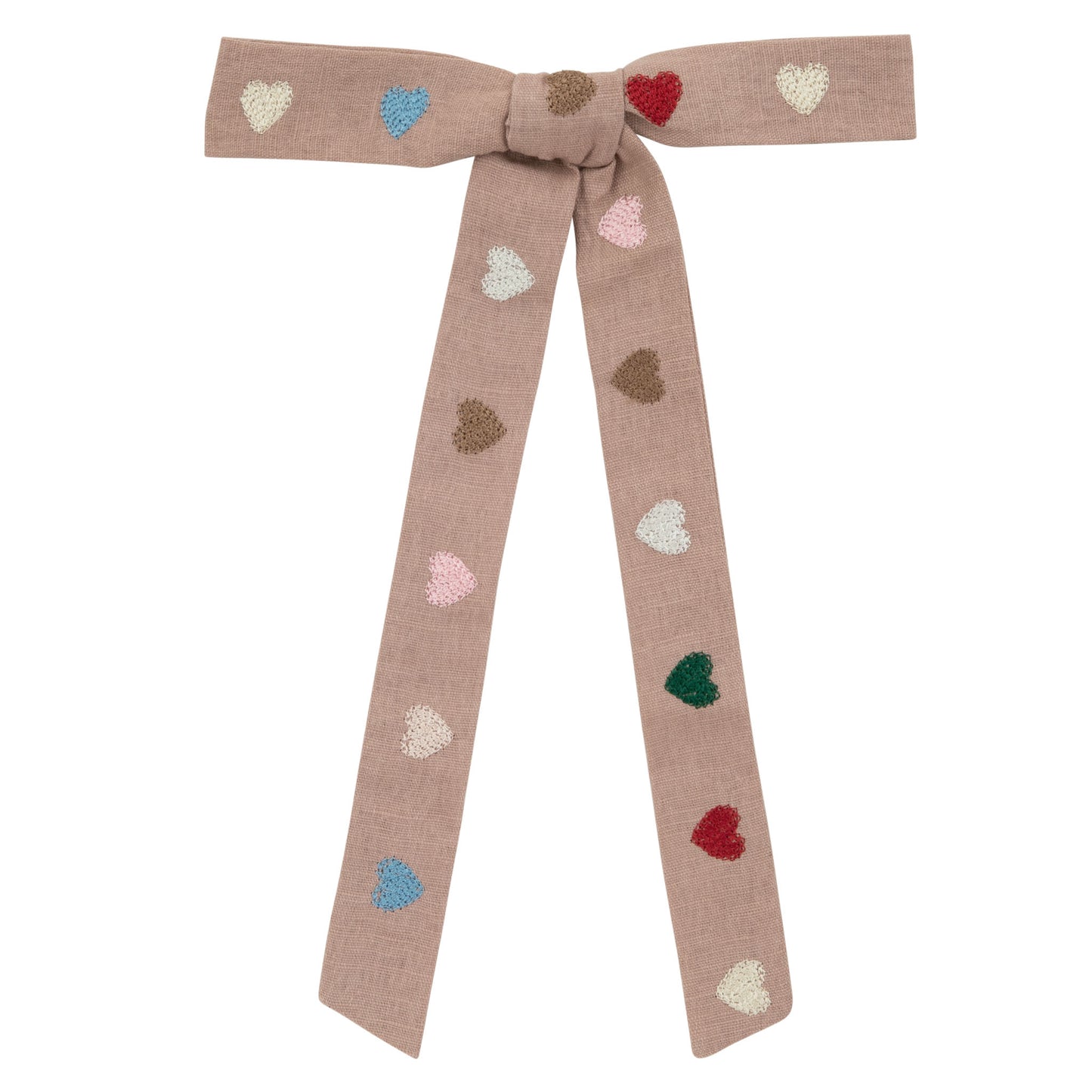 Heart embroidered bow