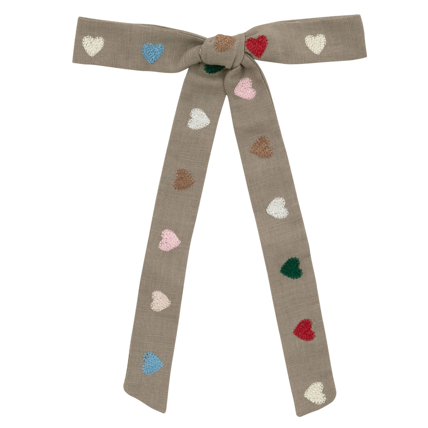 Heart embroidered bow