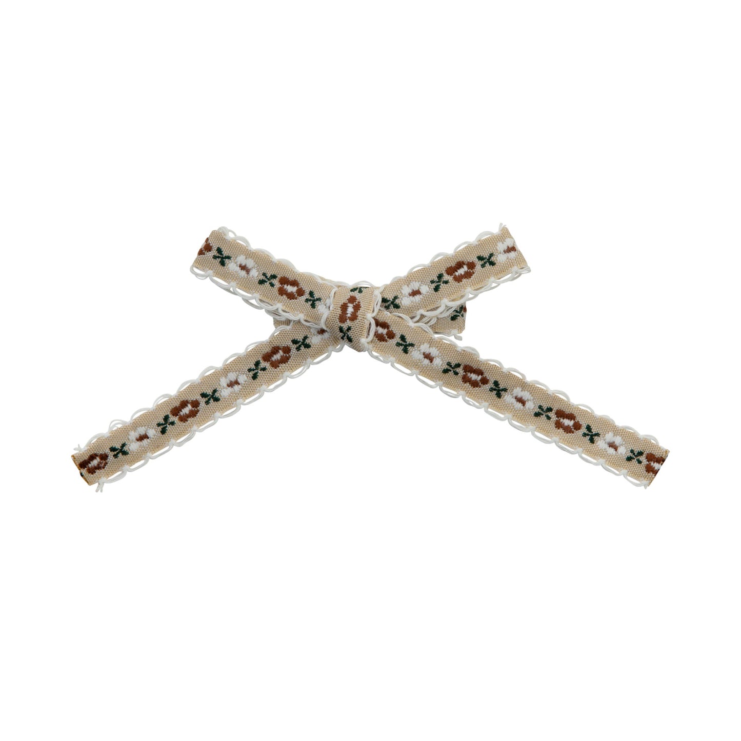 Flower embroidered bow (2-pack)
