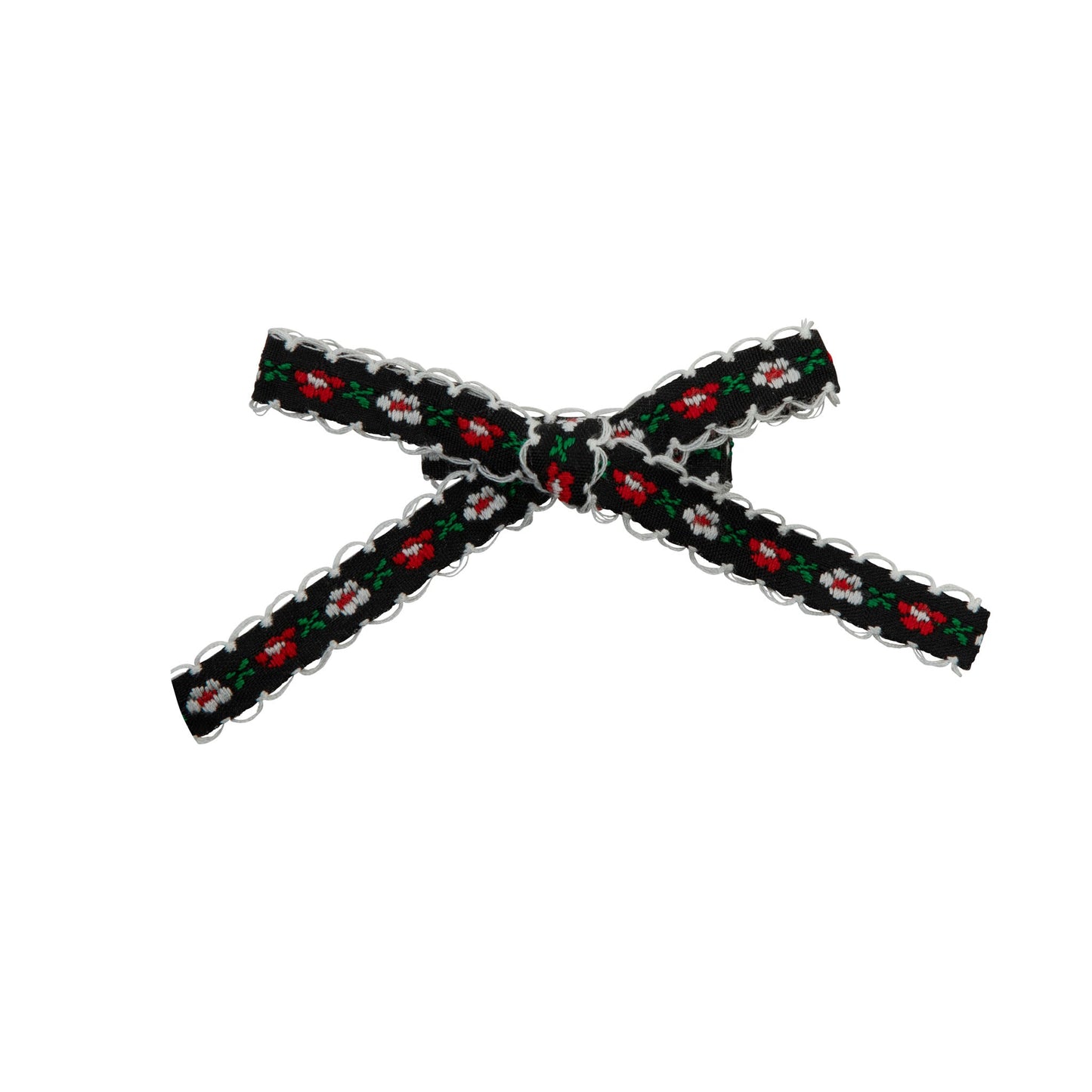 Flower embroidered bow (2-pack)