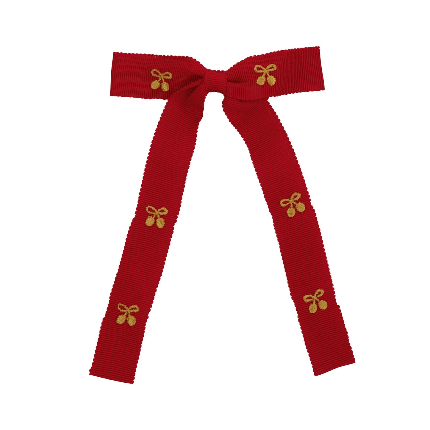 Cherry embroidered thin bow