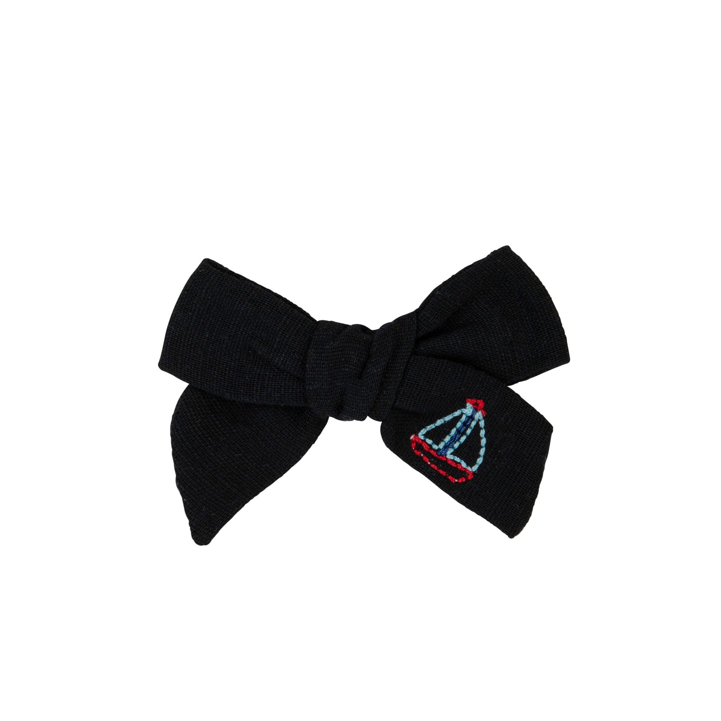 Sailboat embroidered bow