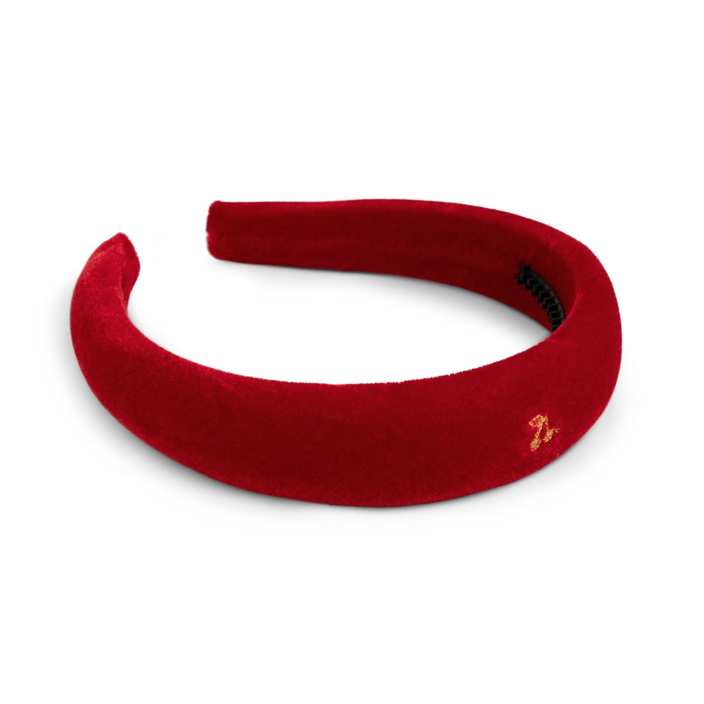Gold thread cherry hairband velvet