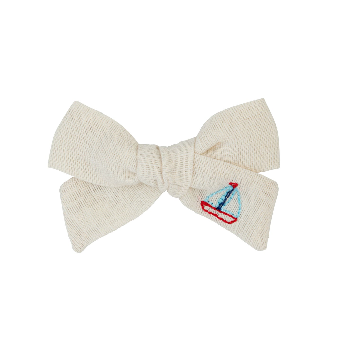 Sailboat embroidered bow