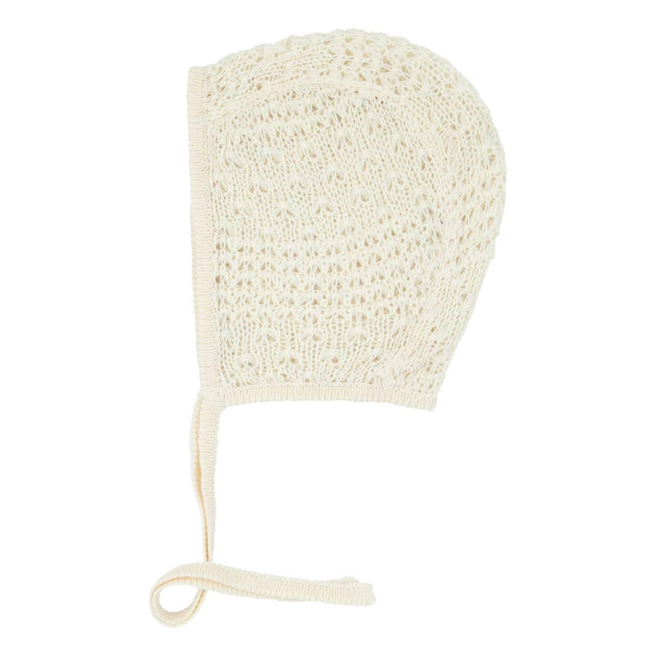 open knit cotton bonnet