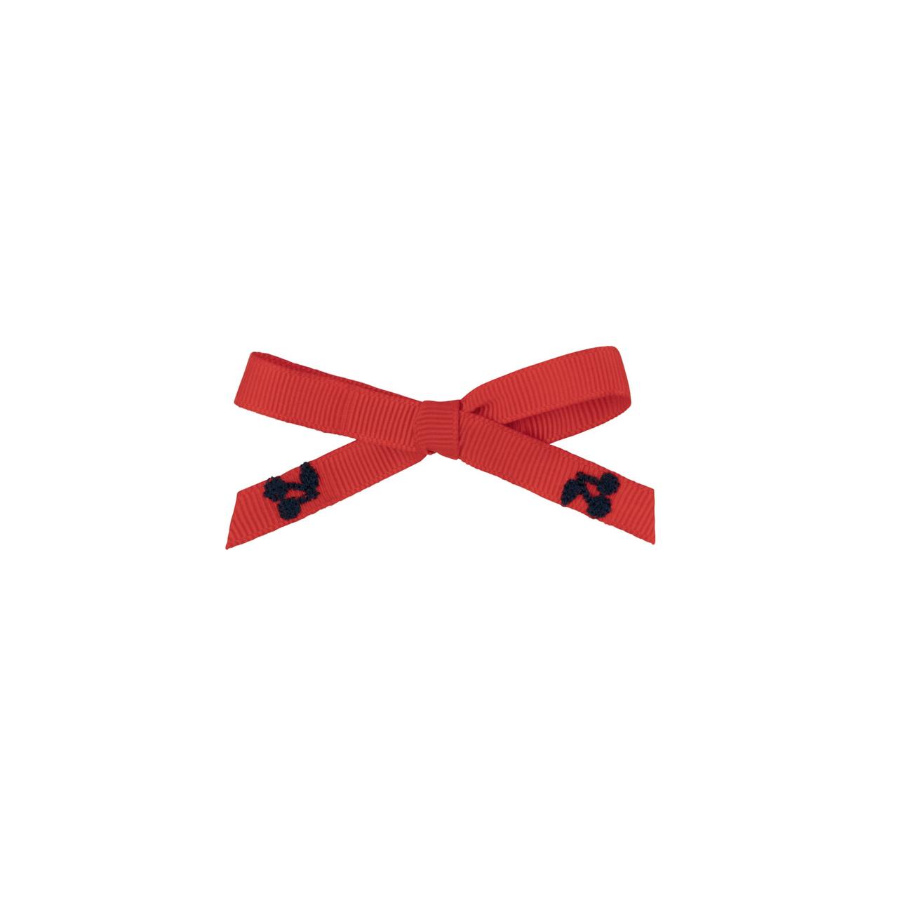 Navy thread cherry bows mini (2pk)