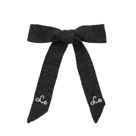 Soft knit embroidered bows