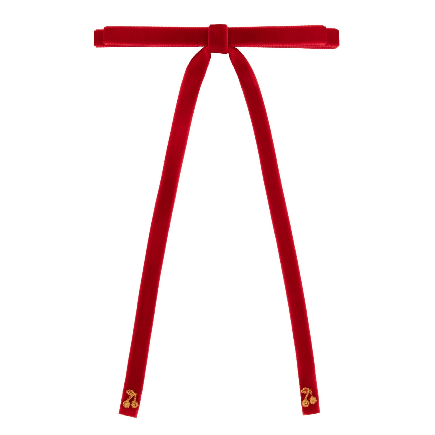 Gold thread cherry bows velvet