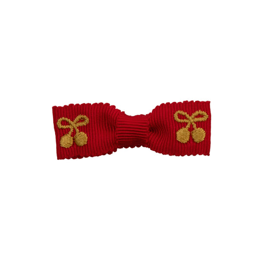 Cherry embroidered bow (2-pack)
