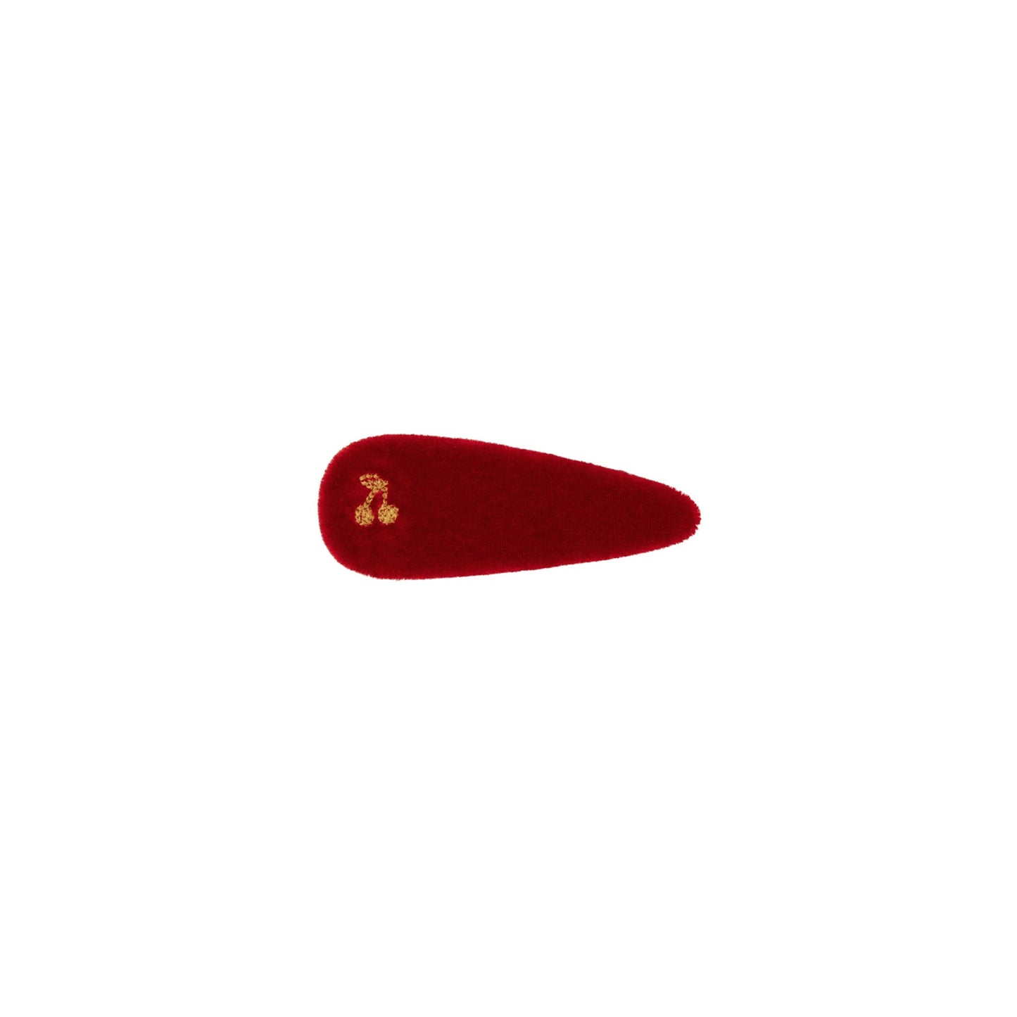 Gold thread cherry clips velvet