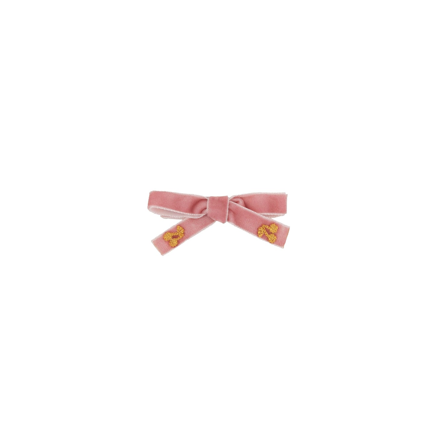 Mini gold thread cherry bows velvet (2pk)