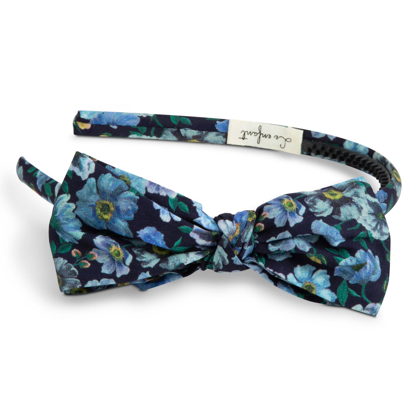 Floral printed thin bow hair band