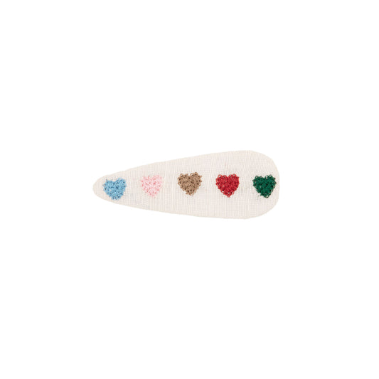 heart embroidered clips (2pk)