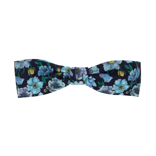 Floral printed wide bow
