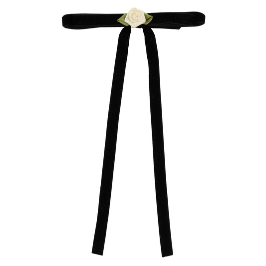 Velvet rose bows long