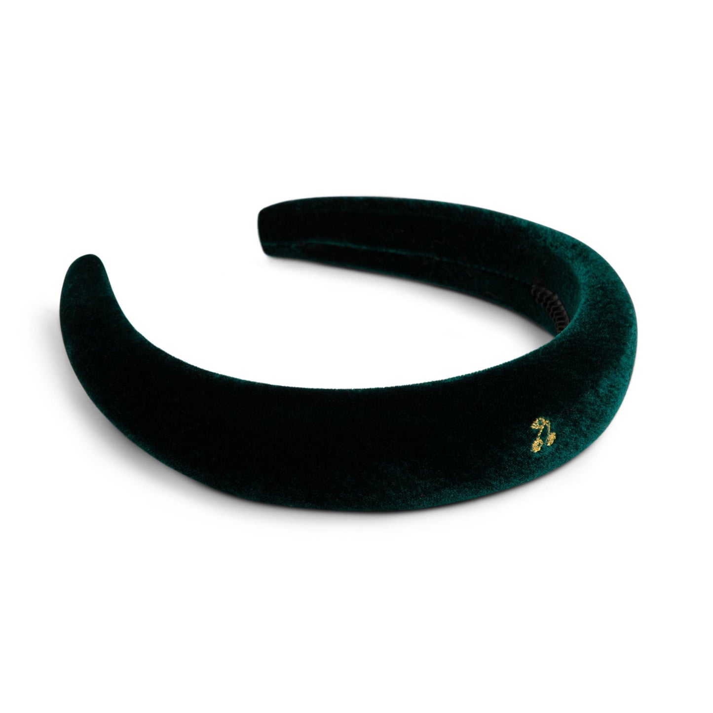 Gold thread cherry hairband velvet