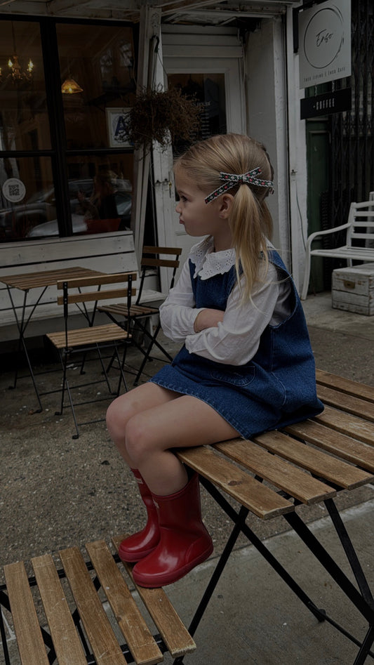 Flower embroidered bow (2-pack)