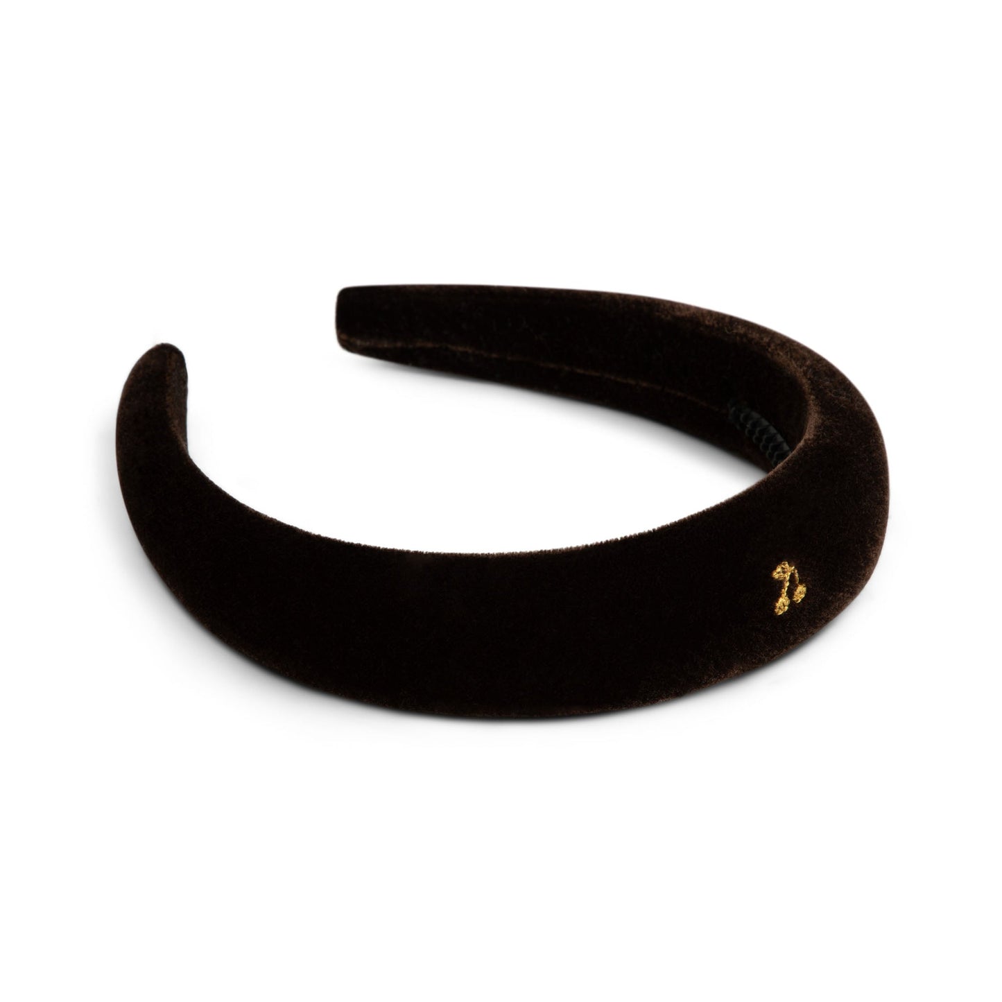 Gold thread cherry hairband velvet