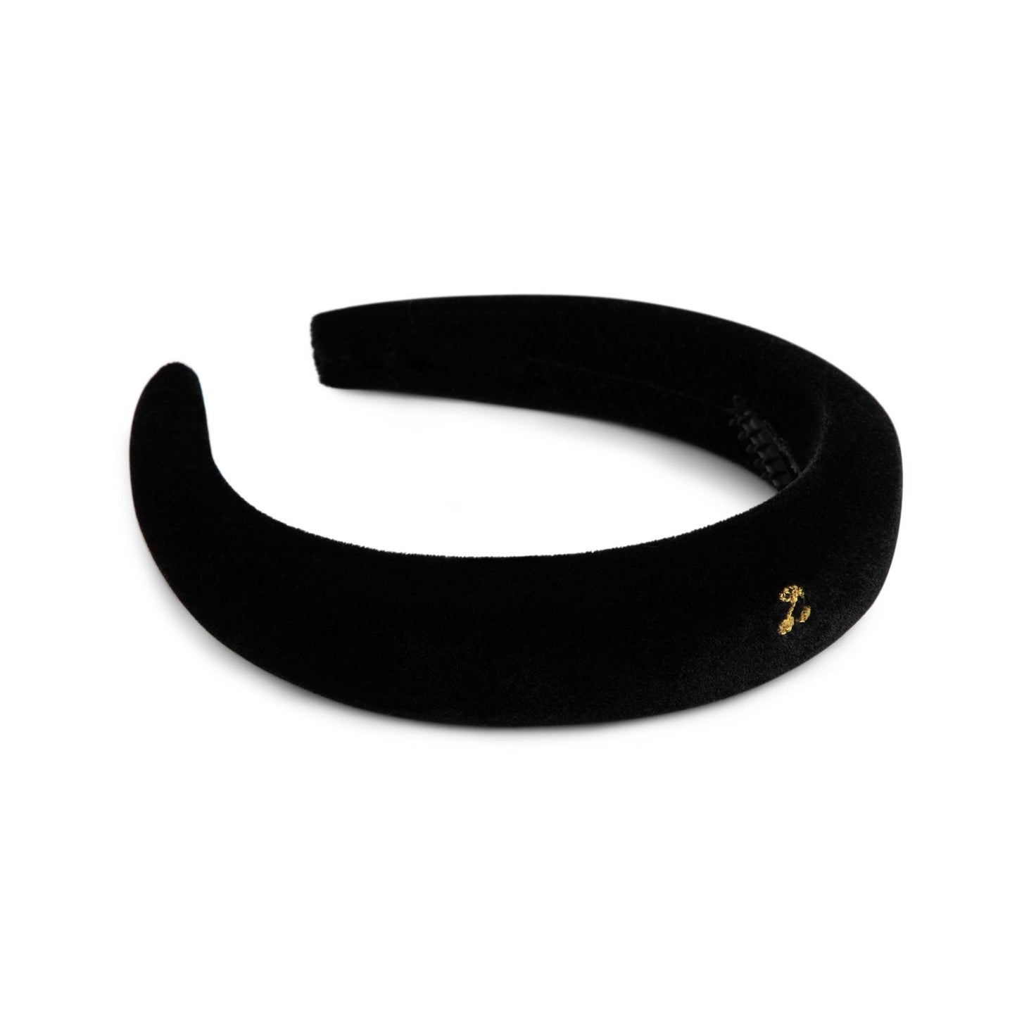 Gold thread cherry hairband velvet