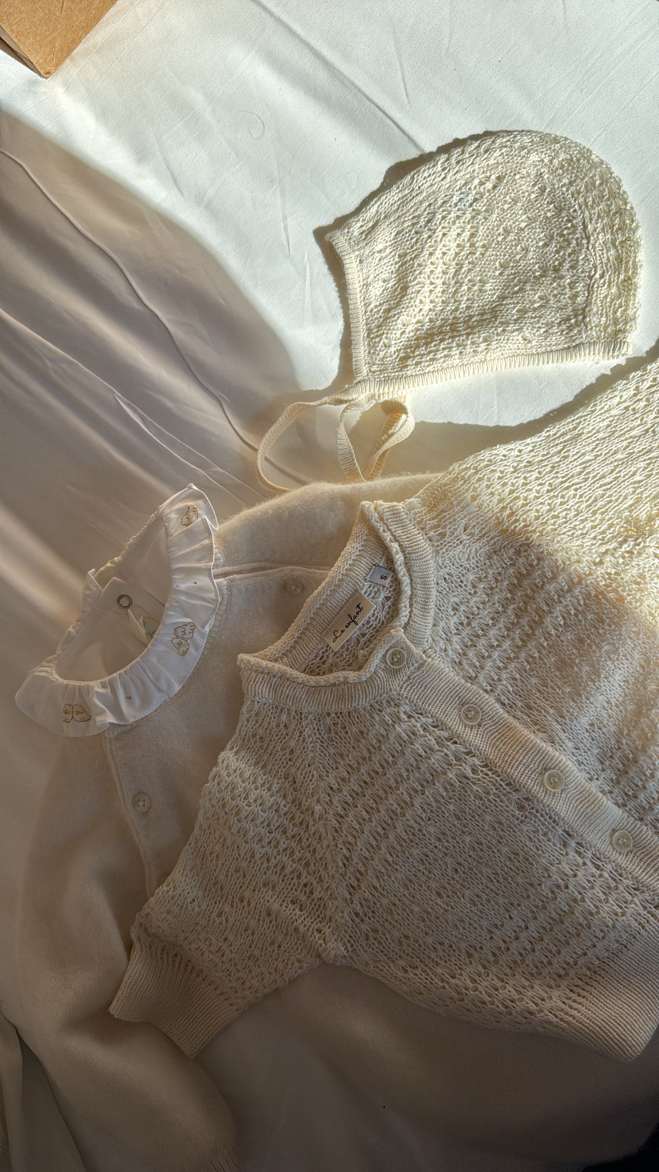 open knit cotton cardigan