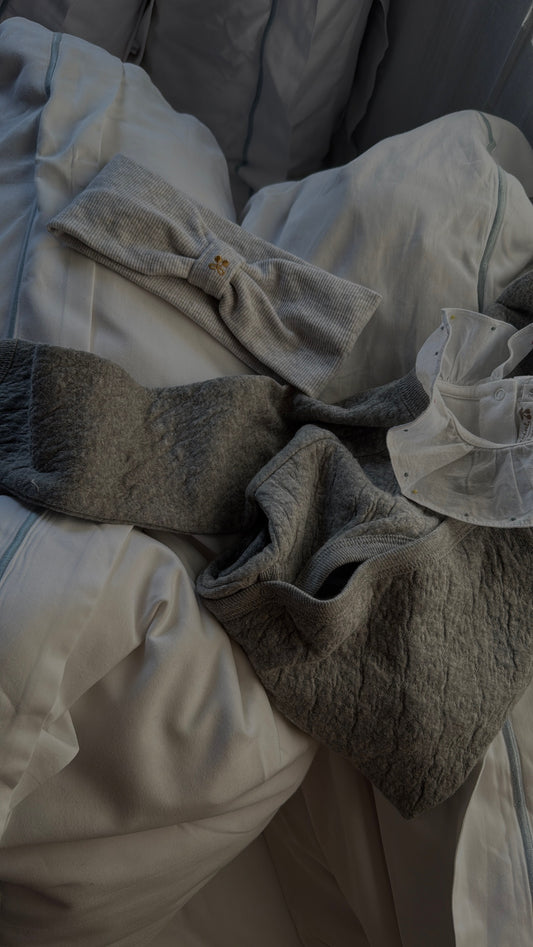 Gold cherry embroidered baby sweatband