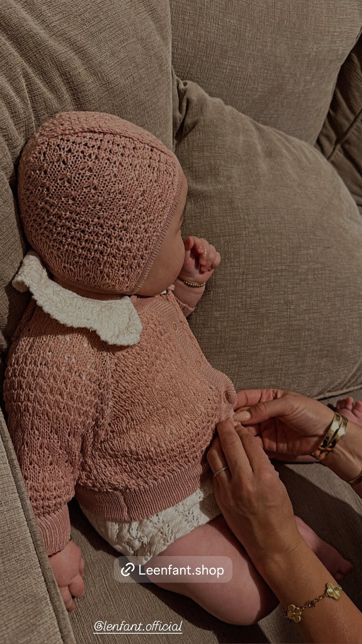 open knit cotton cardigan