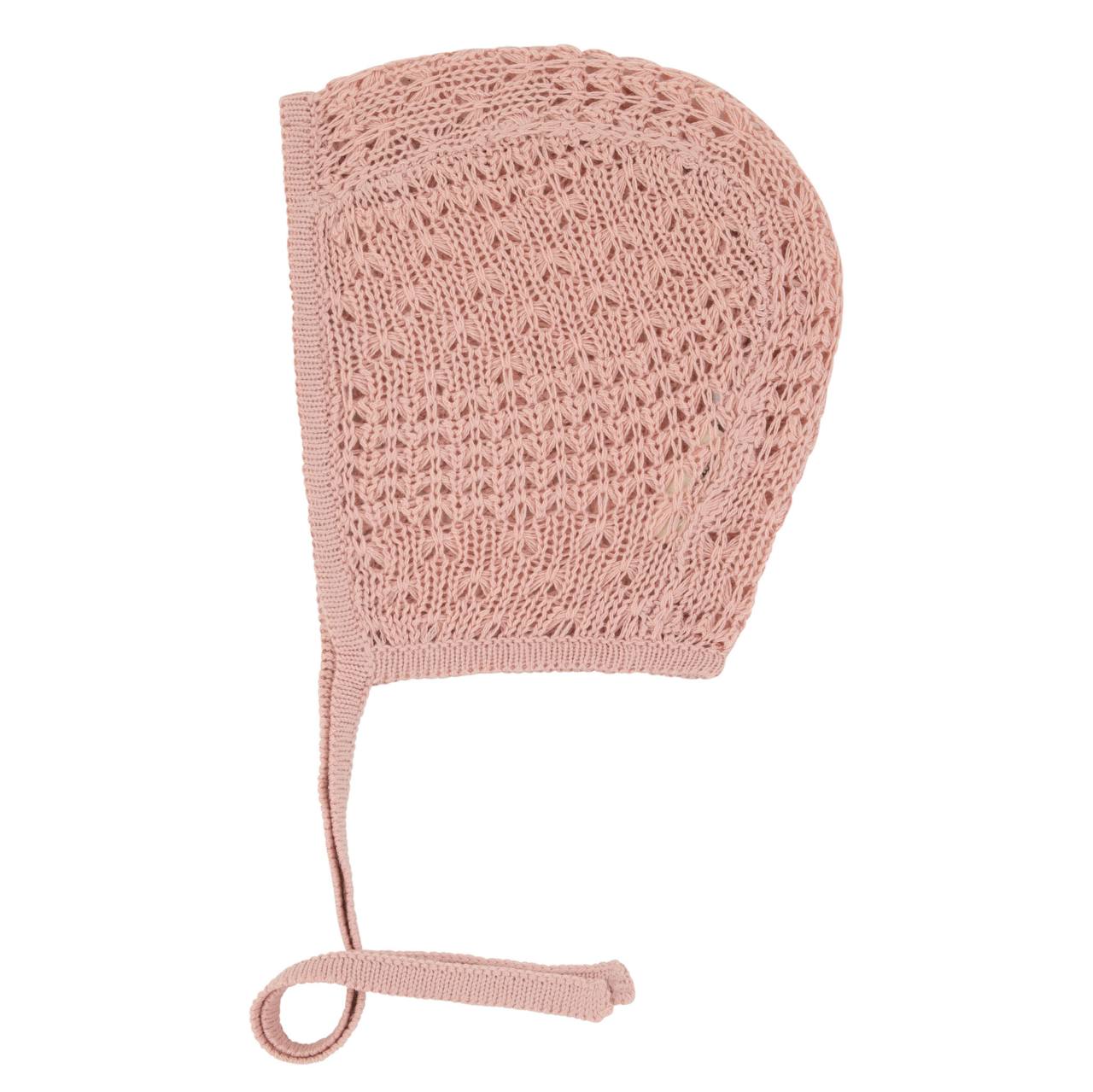 open knit cotton bonnet