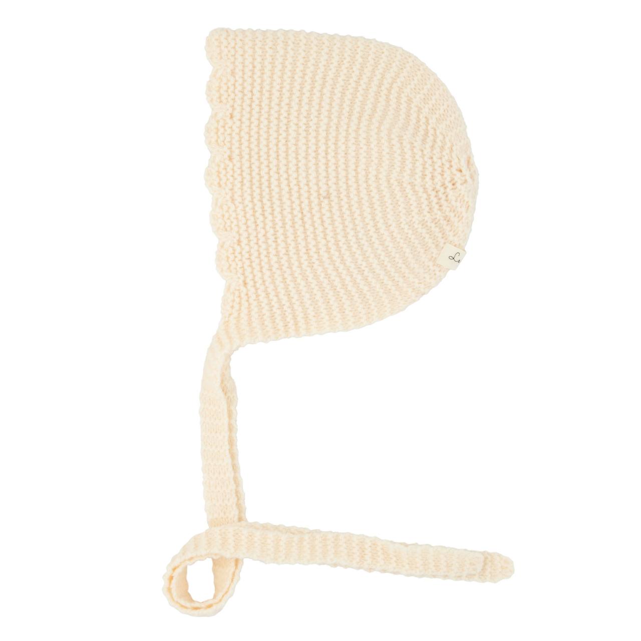 Scalloped edge knit bonnet