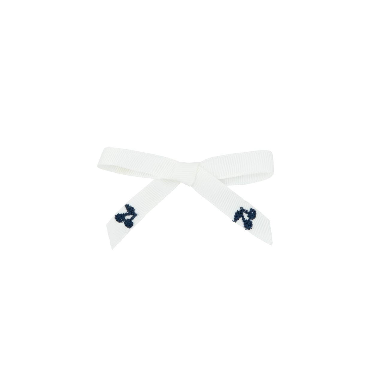 Navy thread cherry bows mini (2pk)